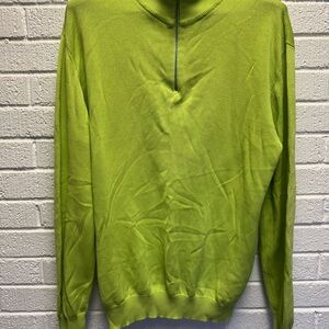 Ermenegildo Zegna Green Zip Up Sweater with Soft Knit Fabric